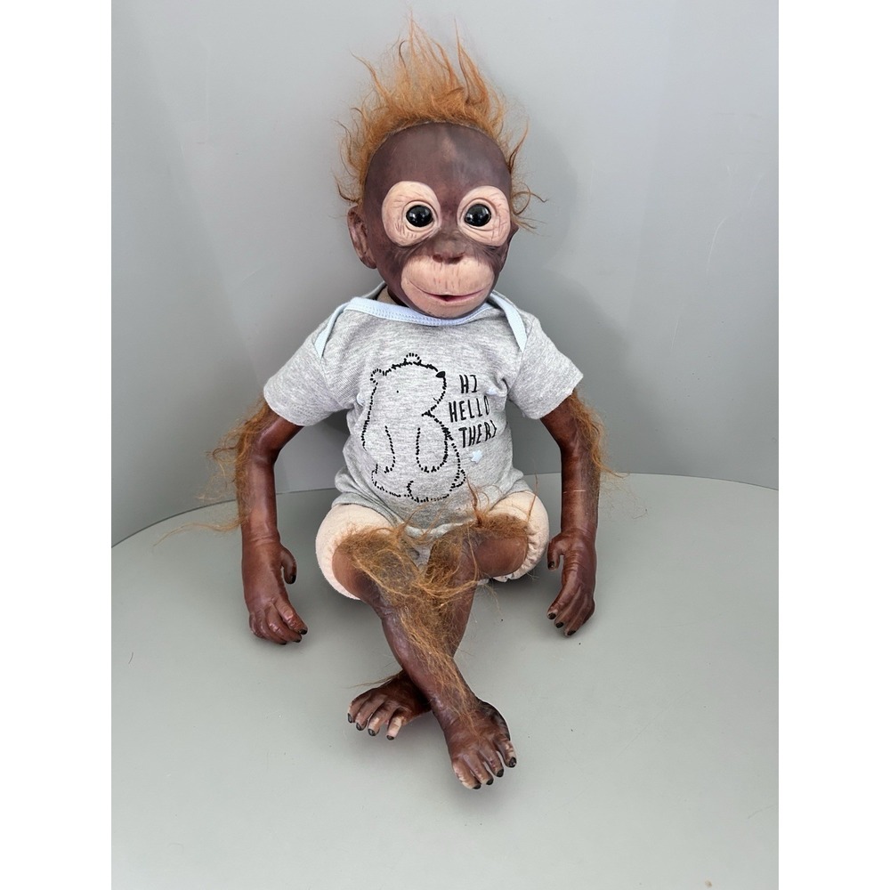 Realistic Monkey Reborn Doll - Detailed Orangutan Newborn Baby Ape 20"